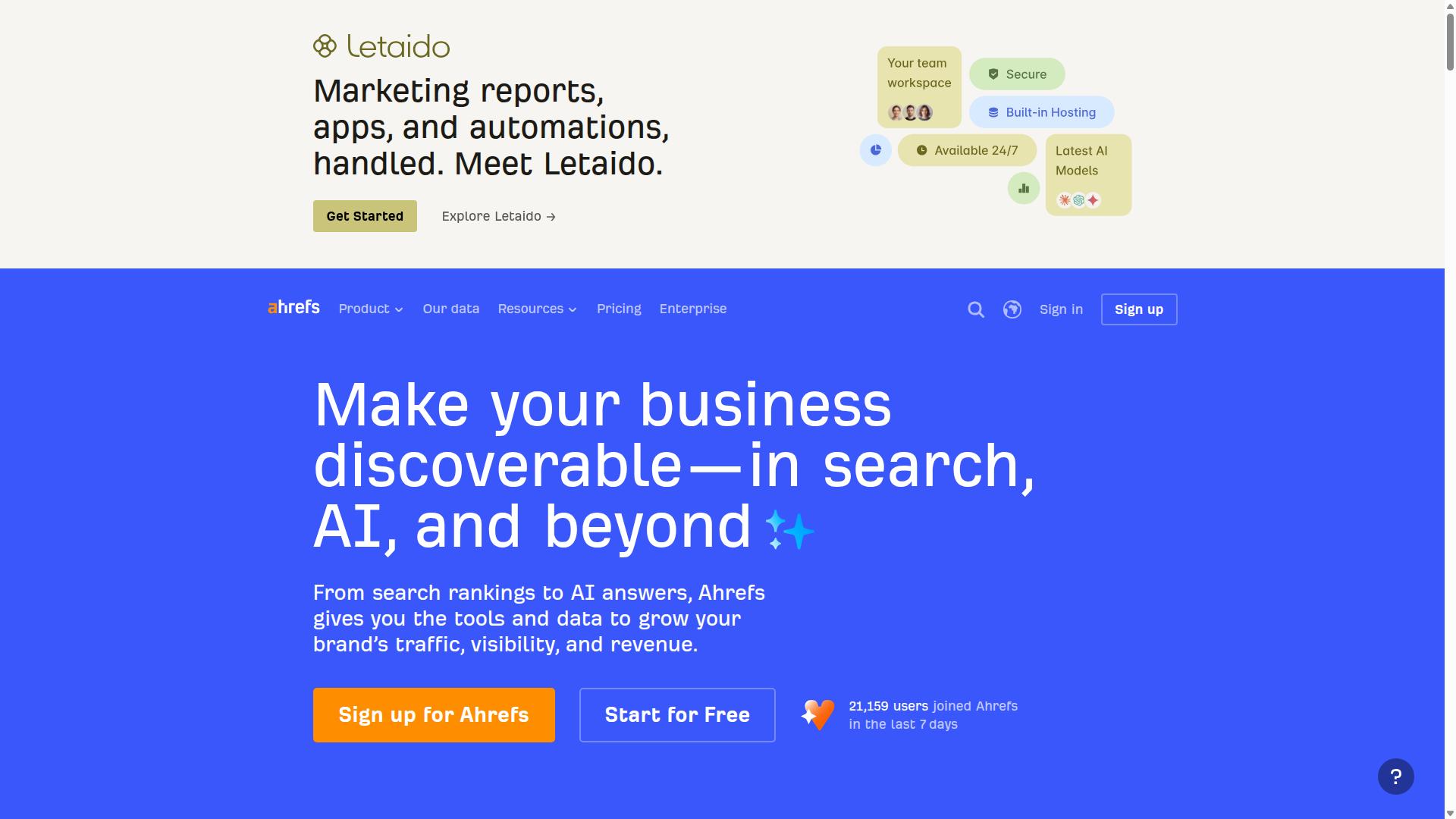 Ahrefs website