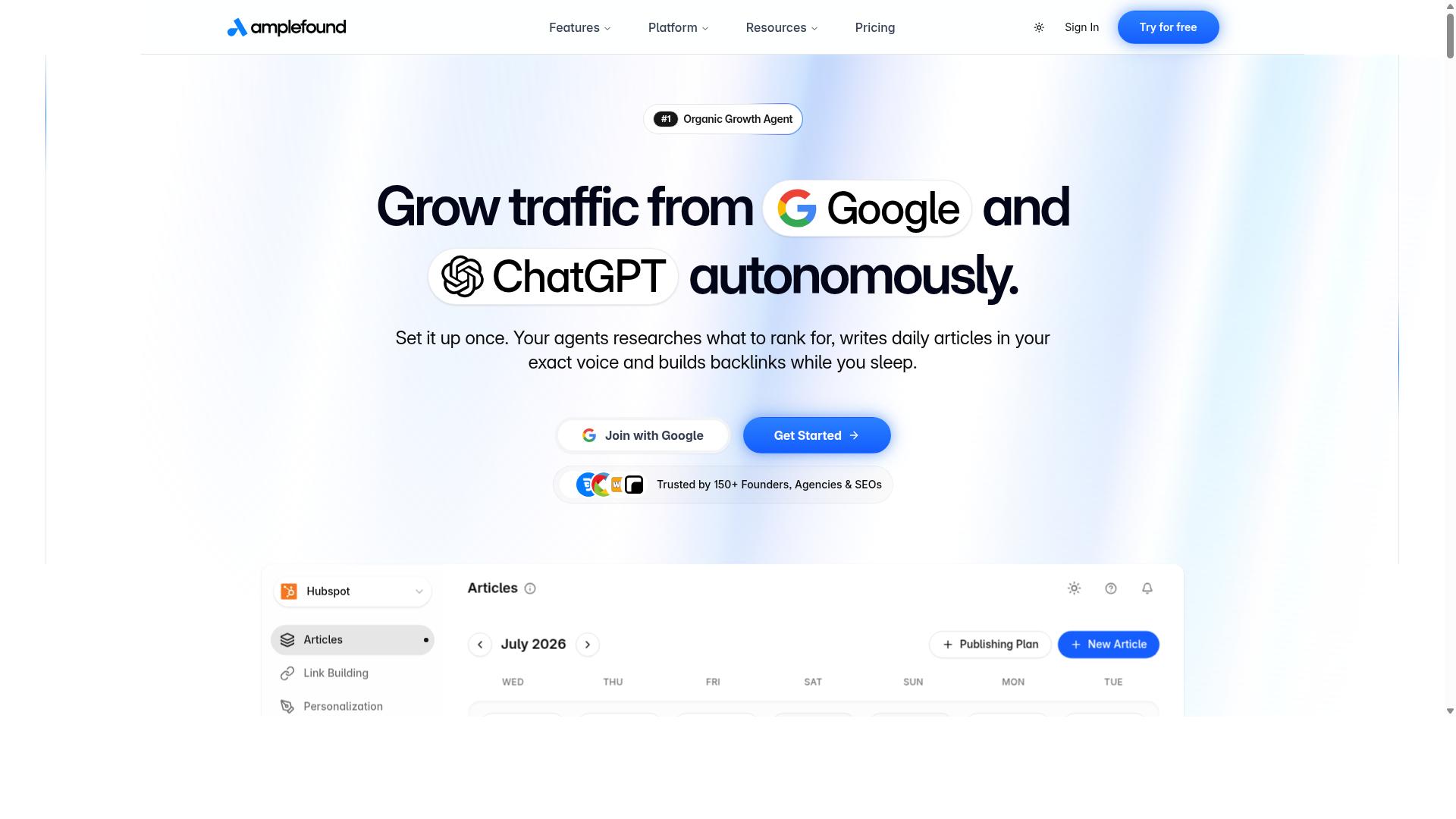 Amplefound website