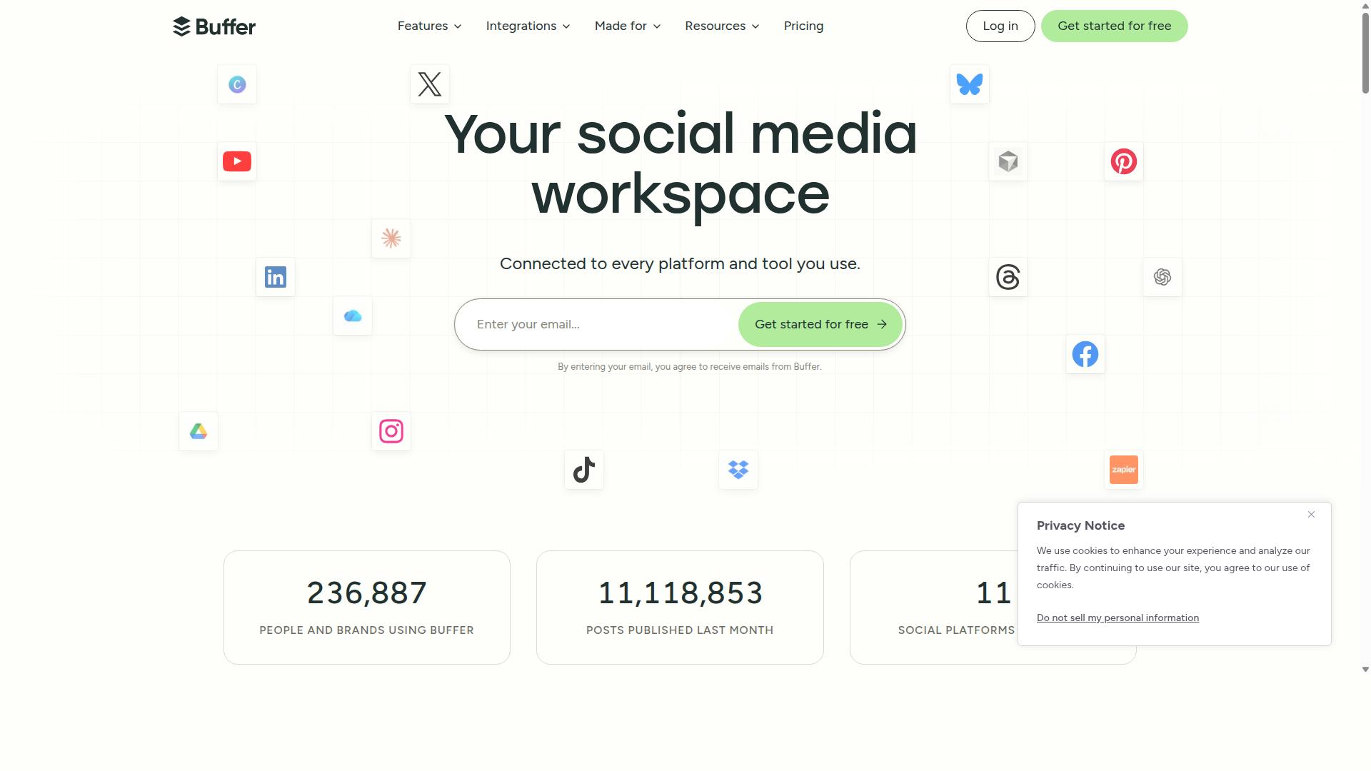Buffer AI Assistant website