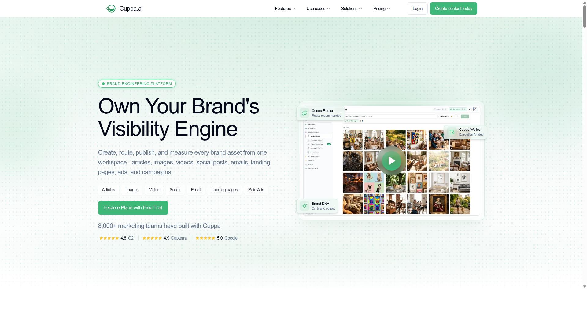 Cuppa.ai website