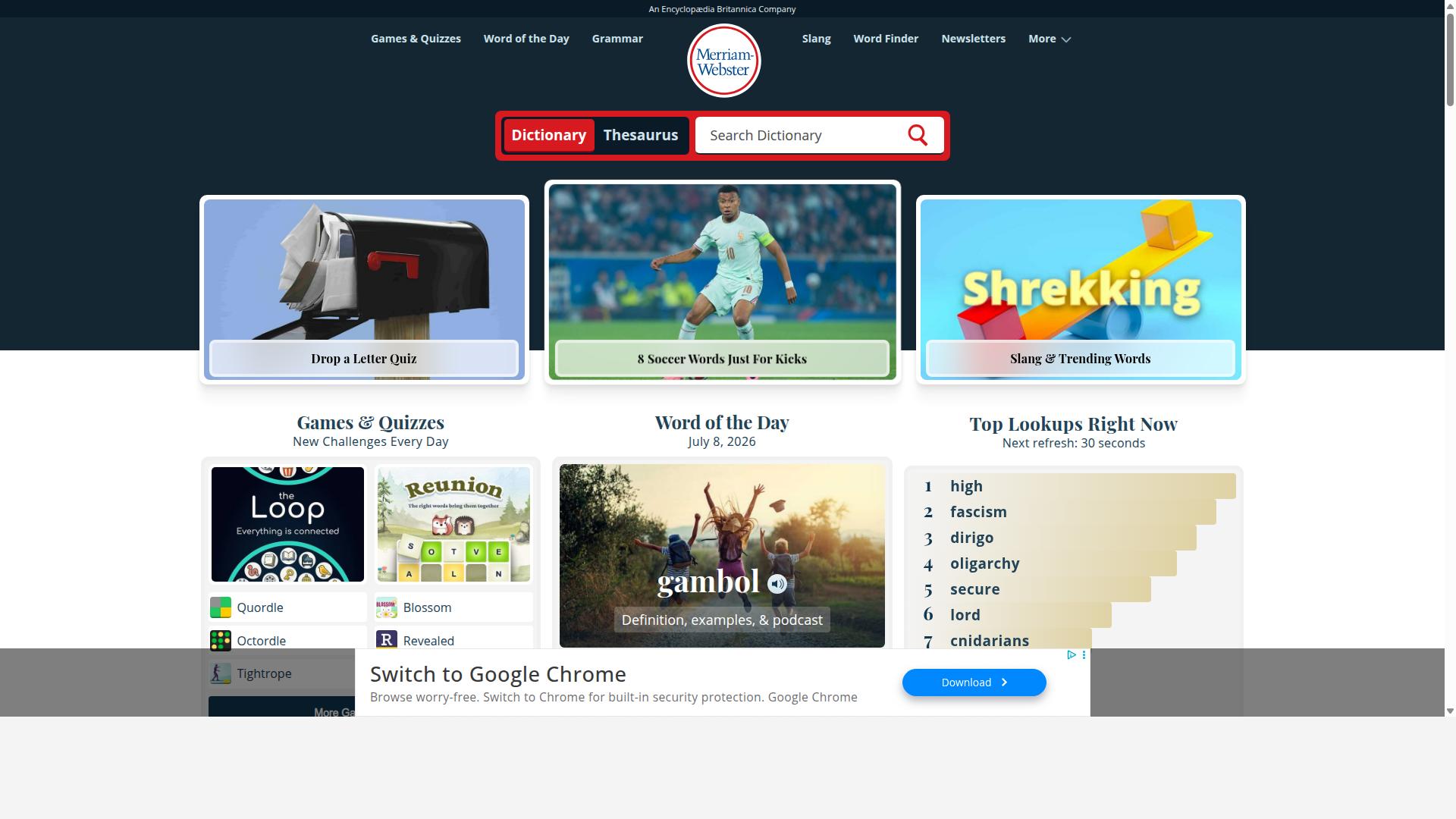 Focused website