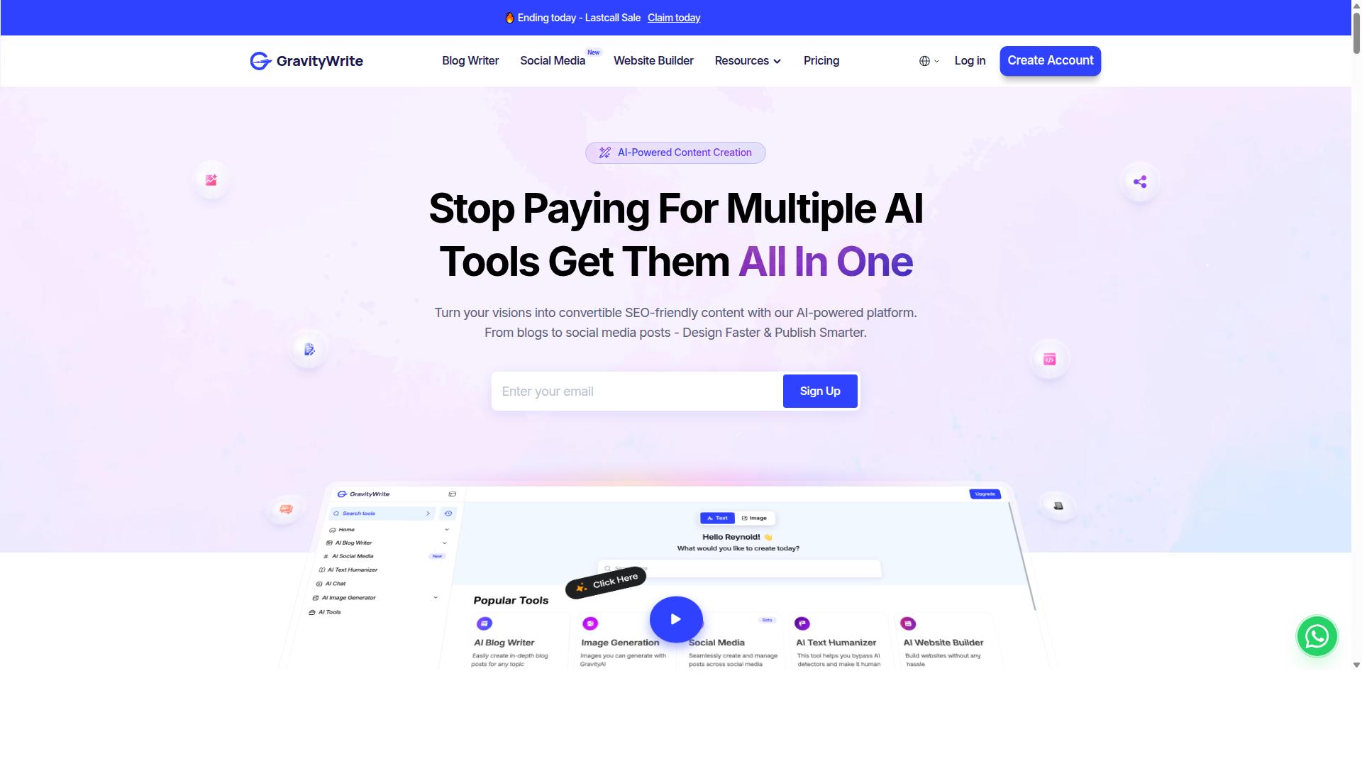 GravityWrite website