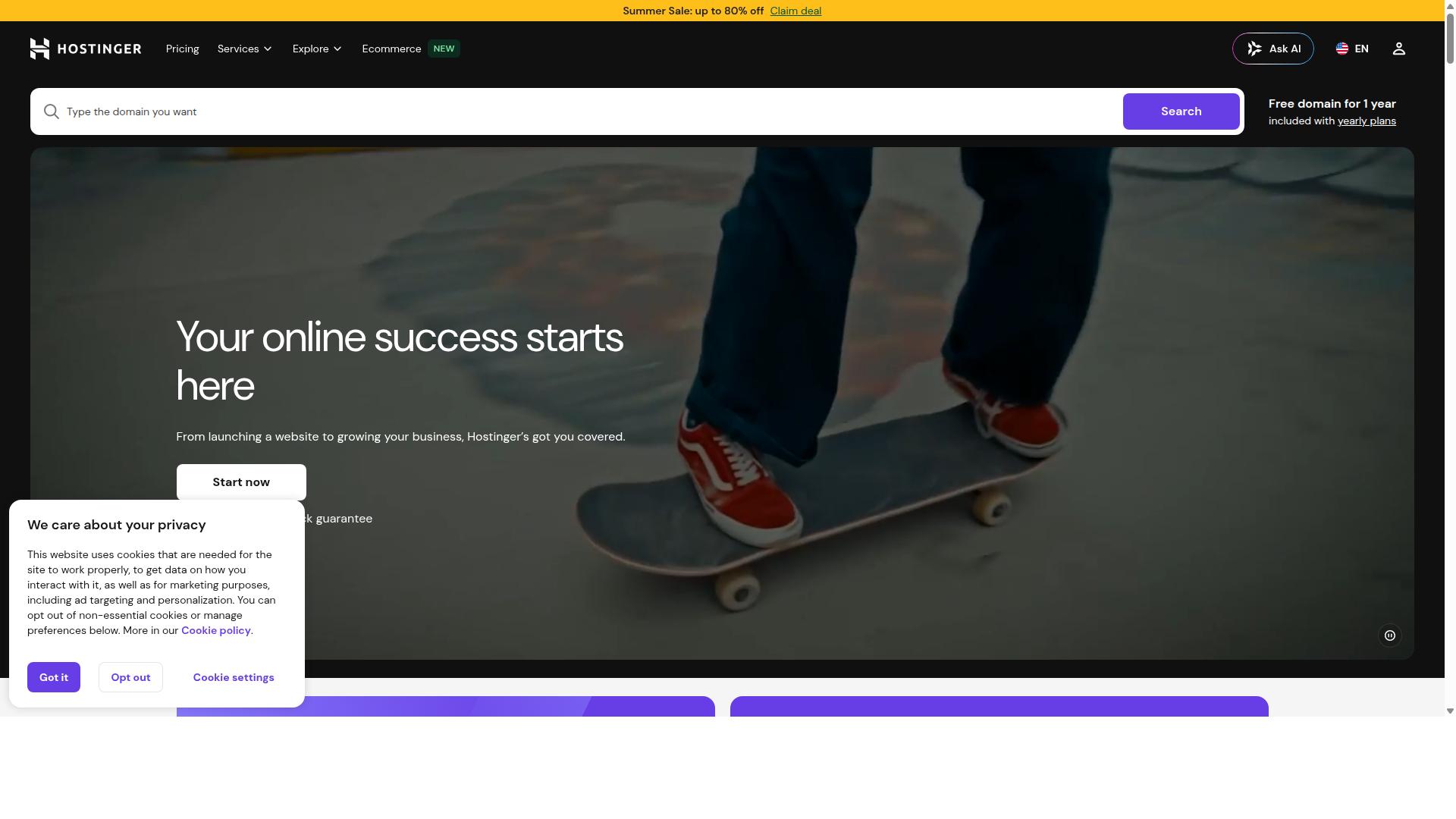 Hostinger website