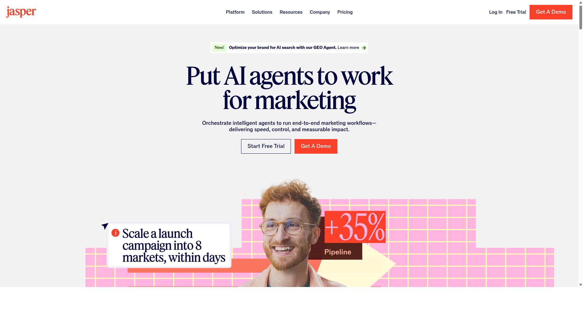 Jasper AI website