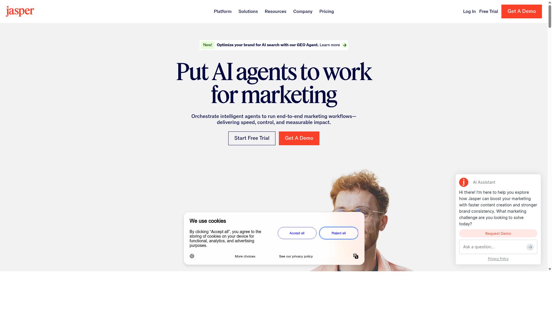 Jasper AI website