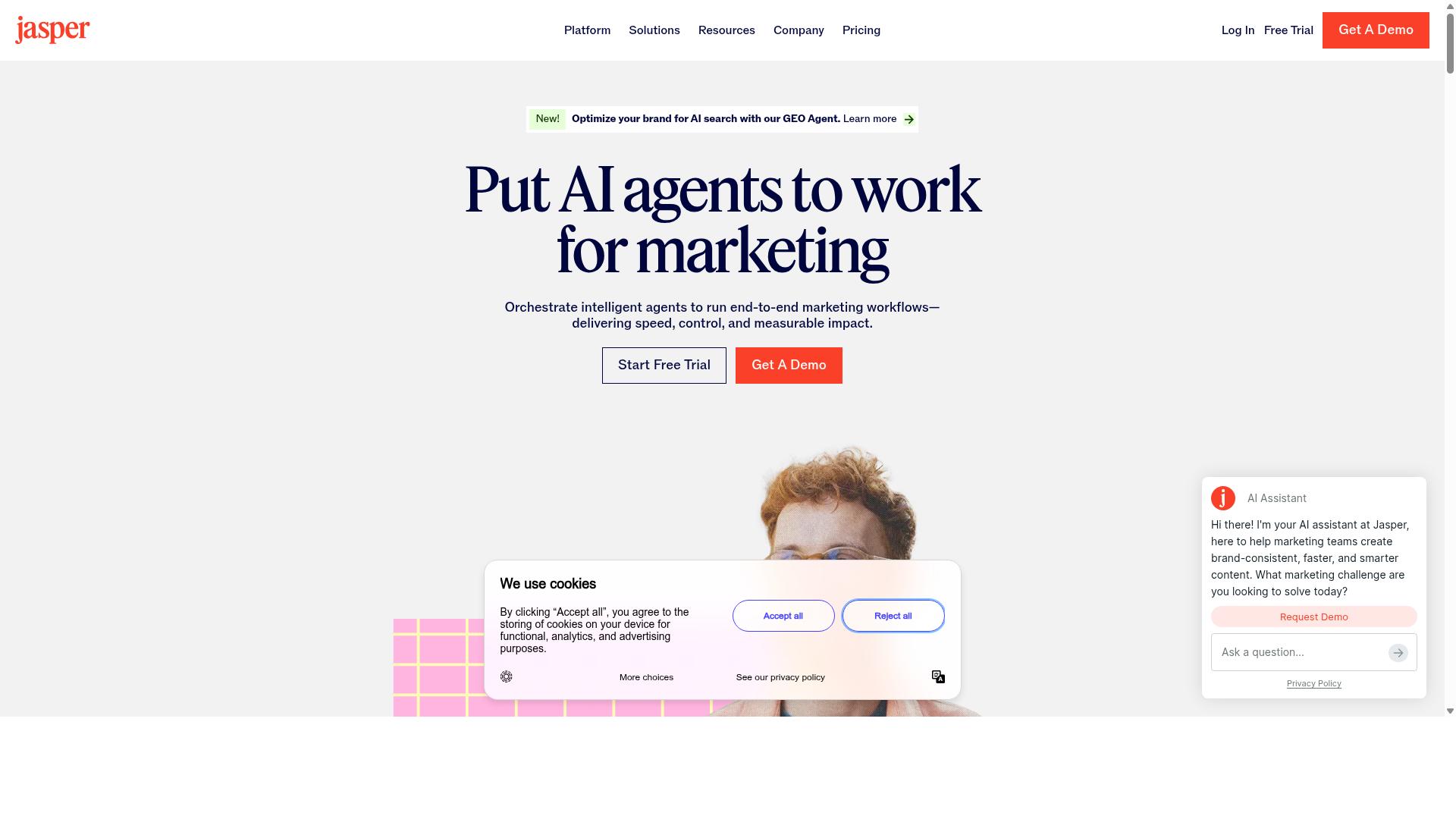 Jasper AI website
