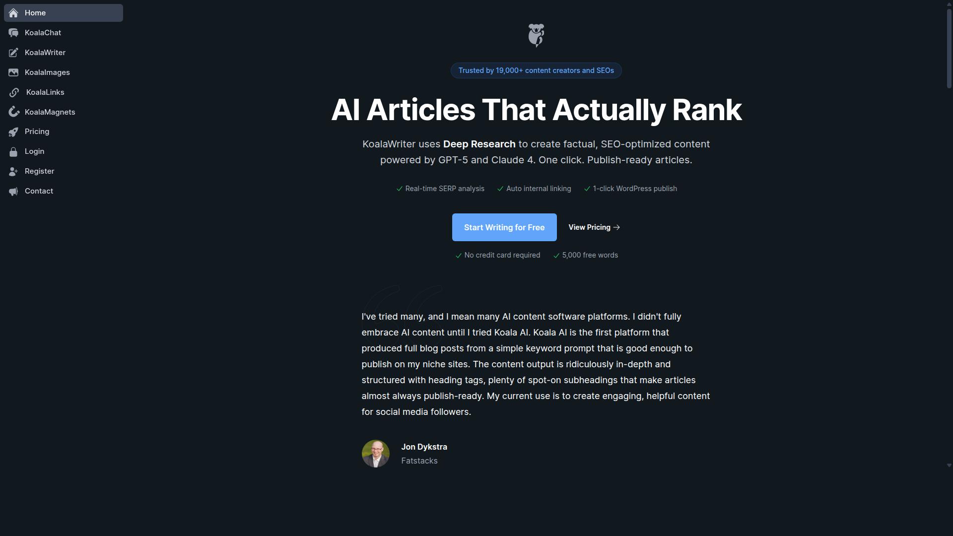 Koala AI website