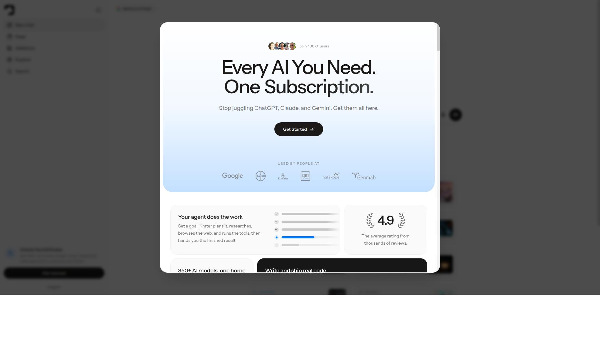 Krater.ai website