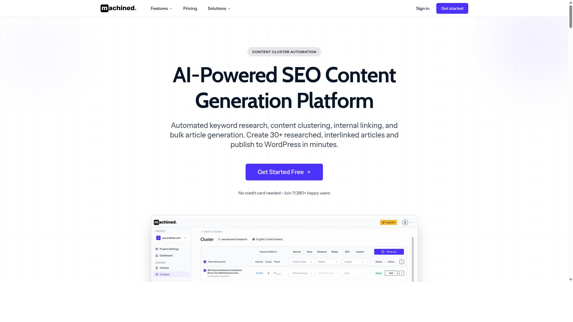 Machined.ai website