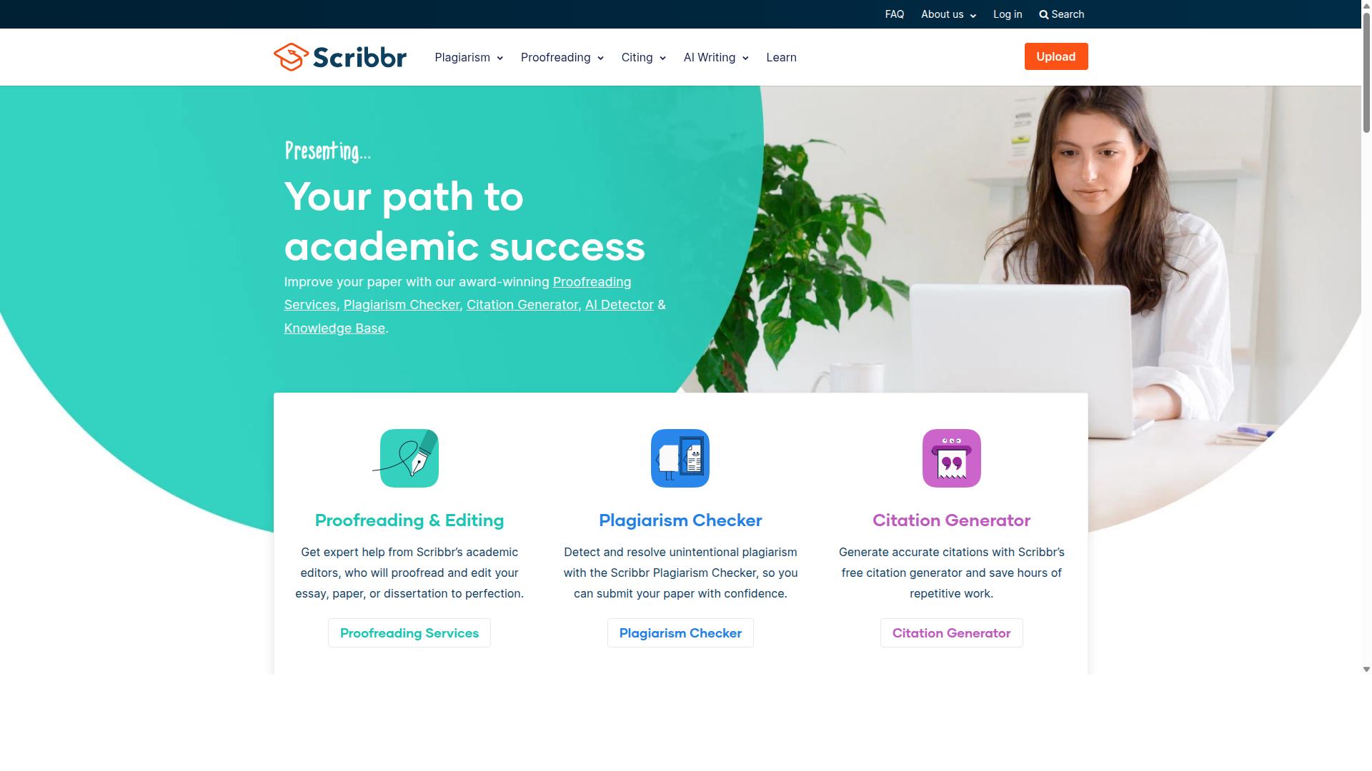 Scribbr Rewording Tool website