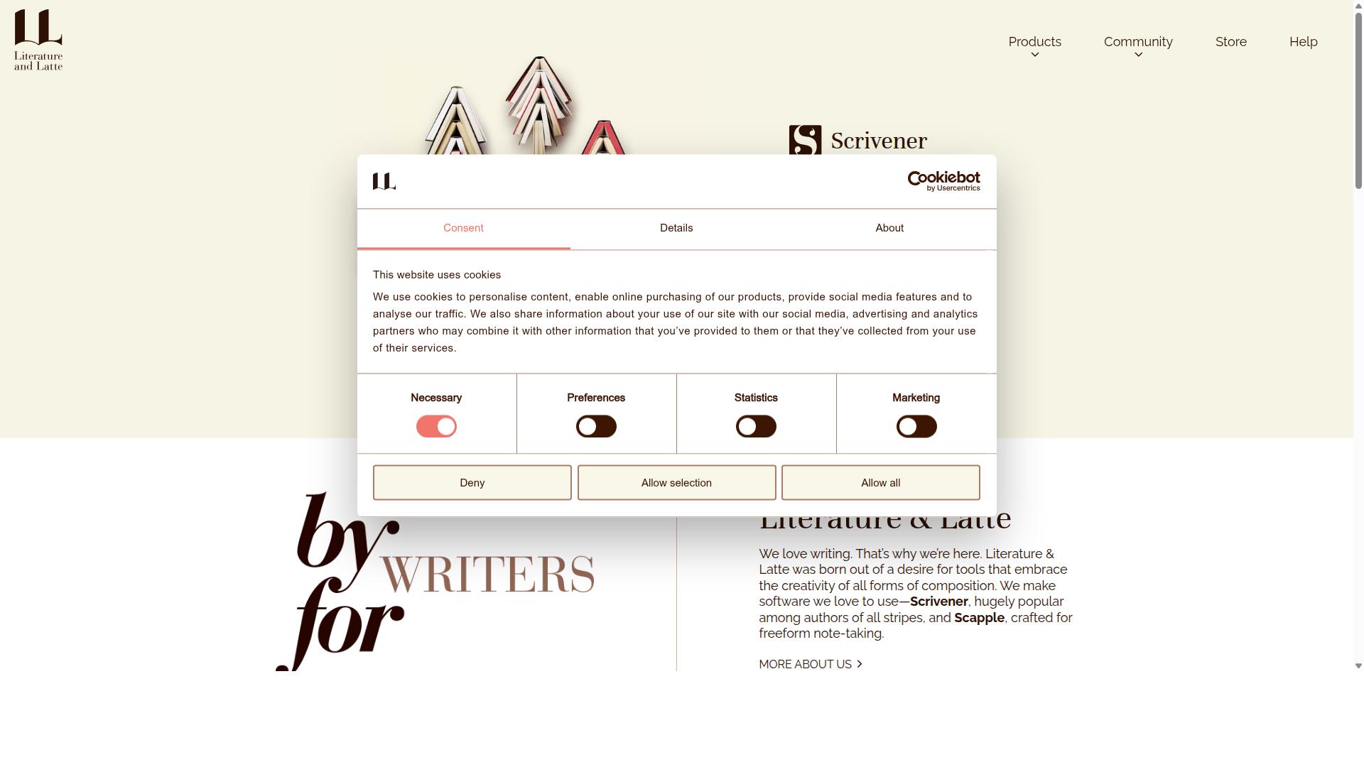 Scrivener website