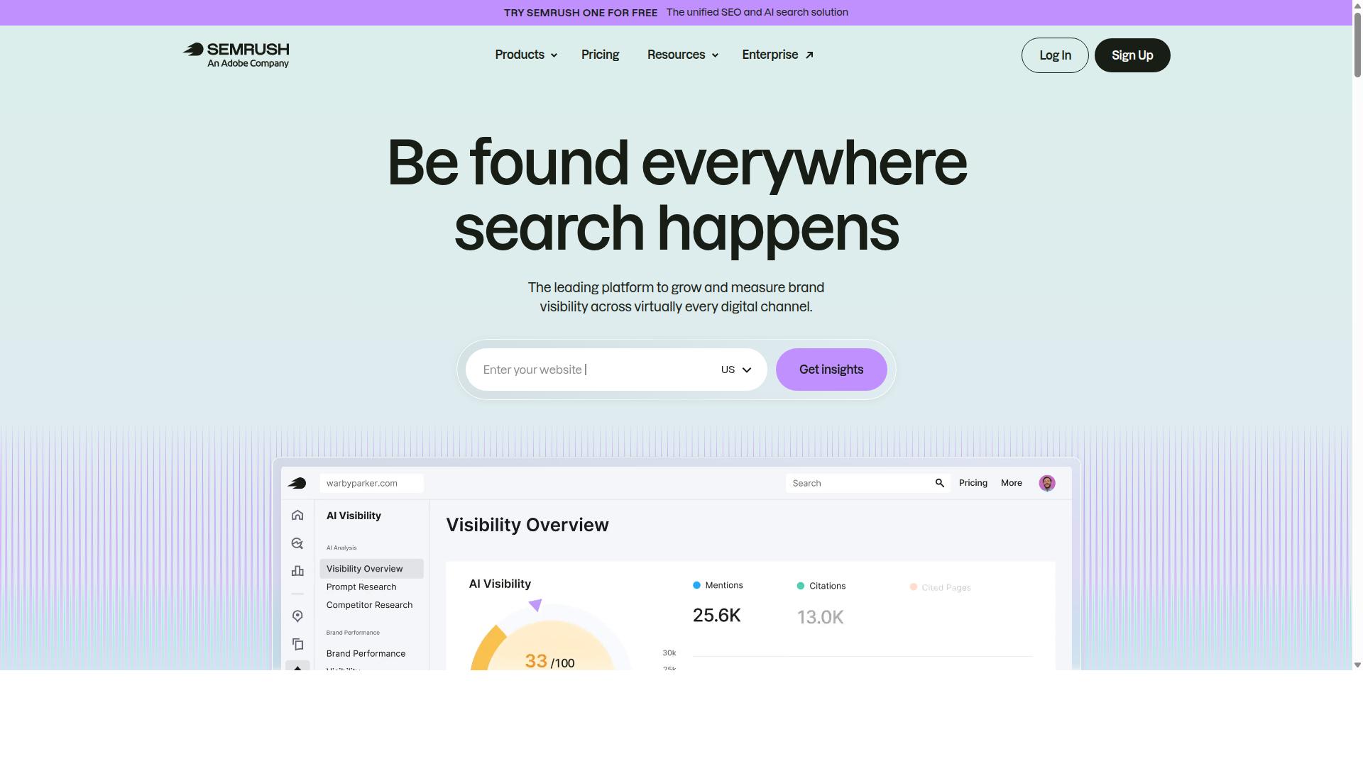 Semrush website