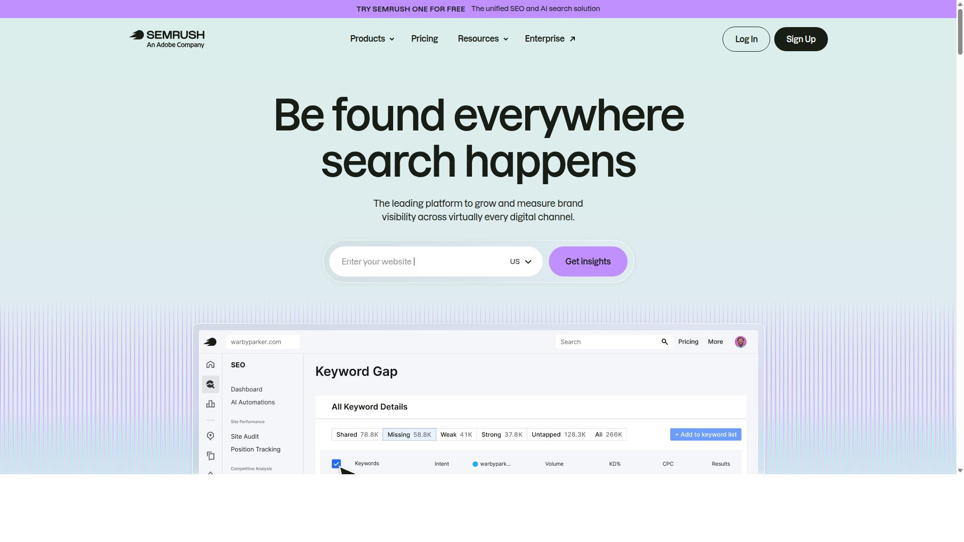 Semrush Writing Assistant website