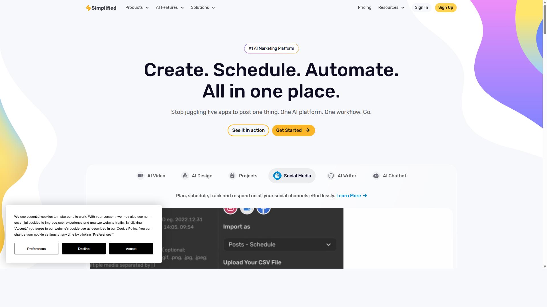 Simplified AI Blog Writer website
