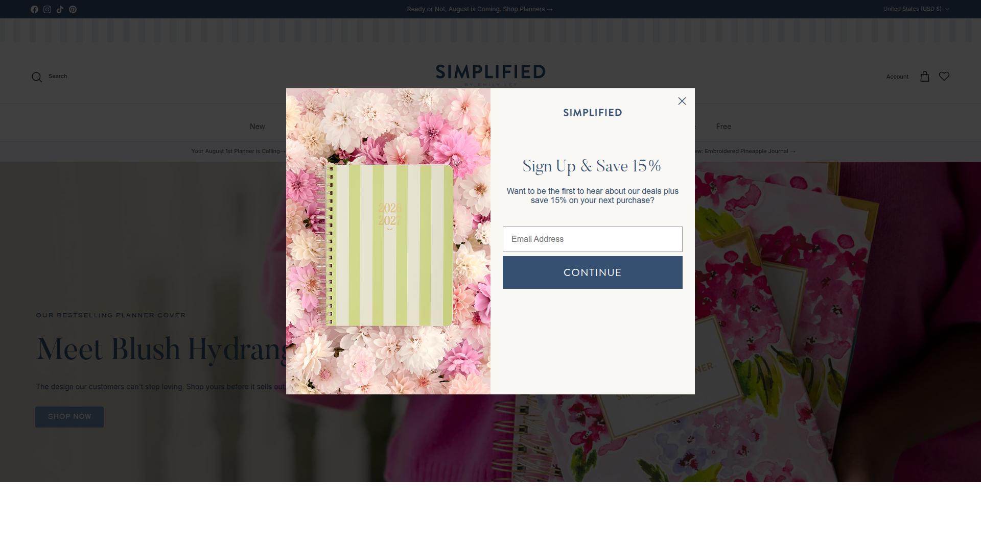 Simplified website