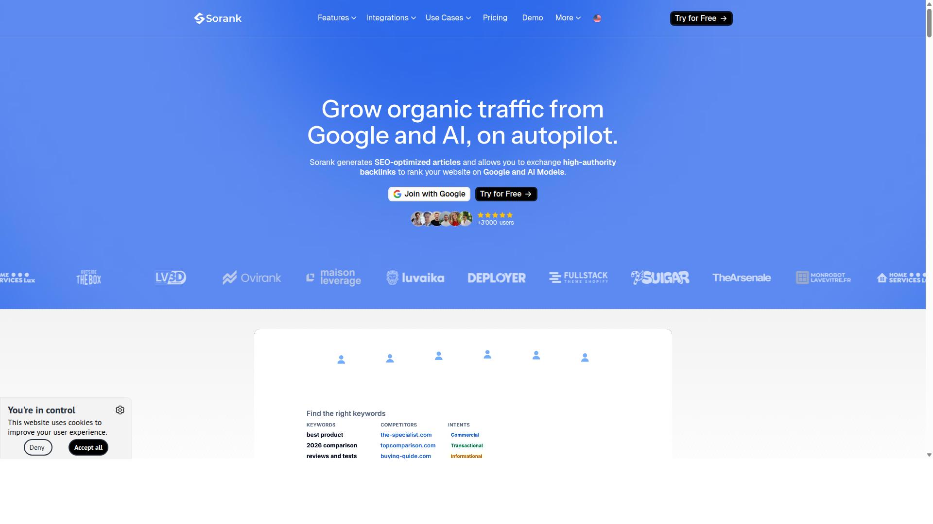 Sorank website