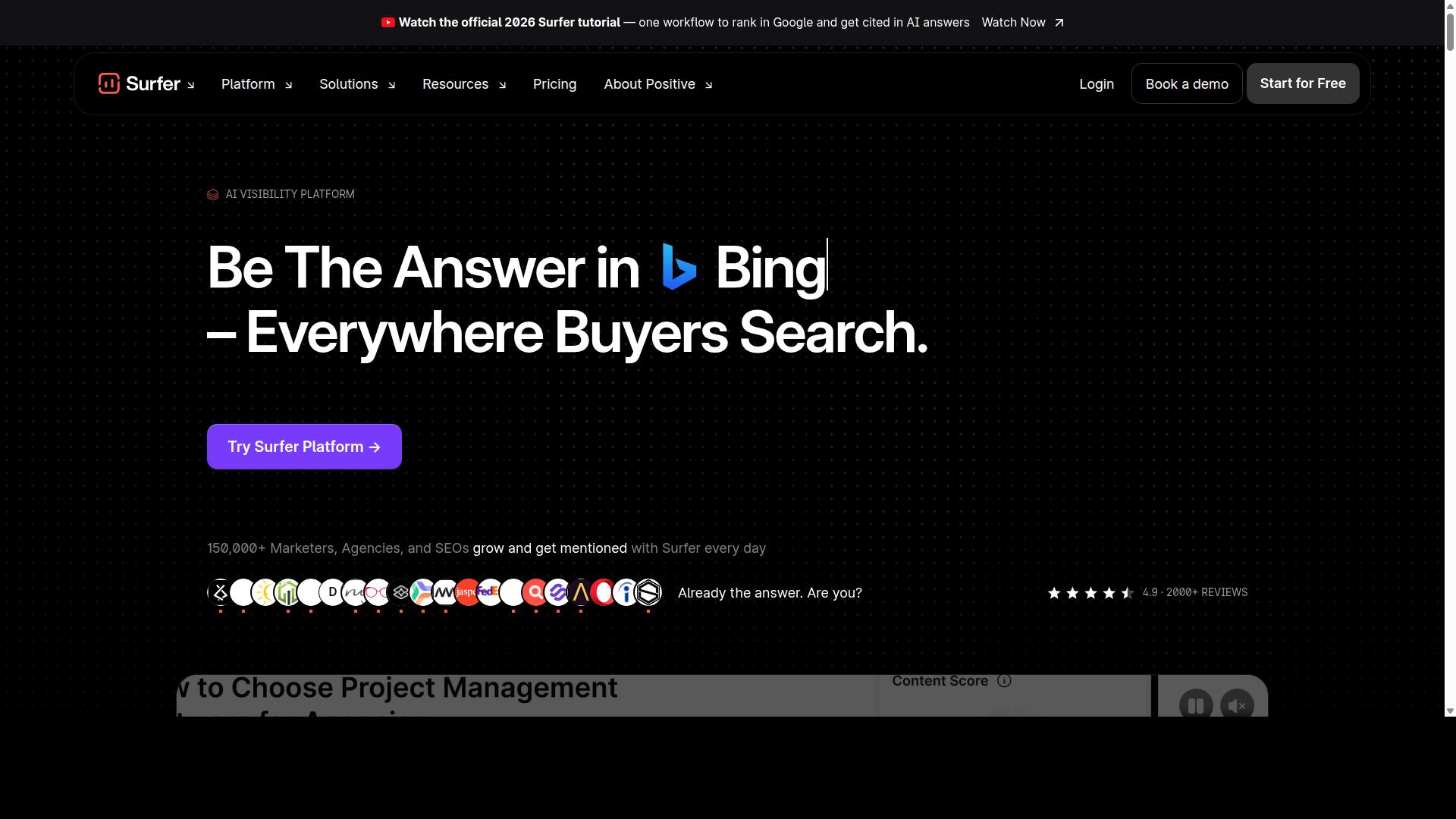 Surfer SEO website