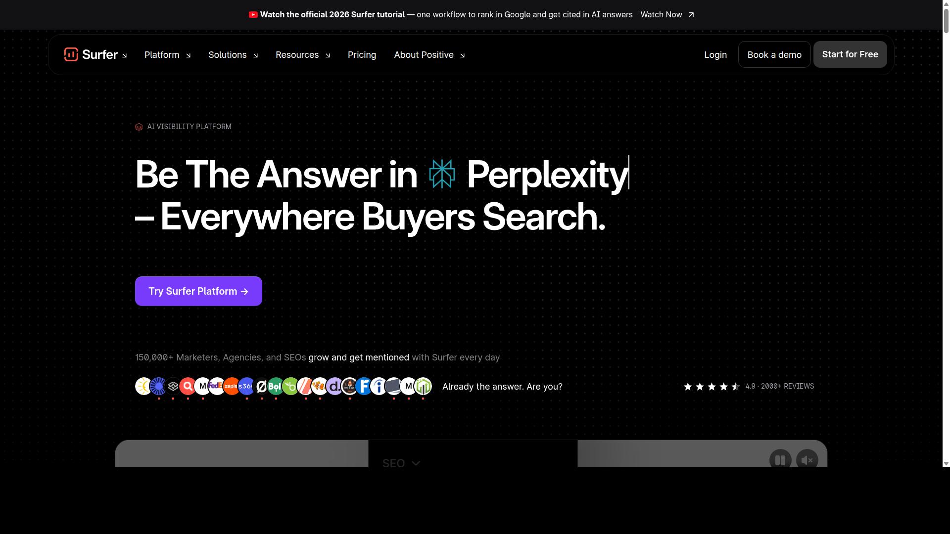 Surfer SEO website