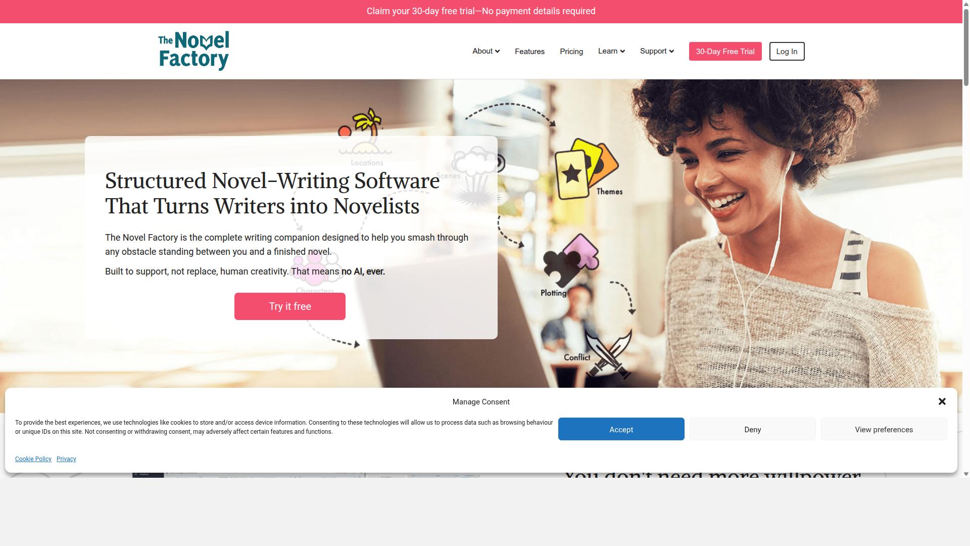 The Novel Factory website