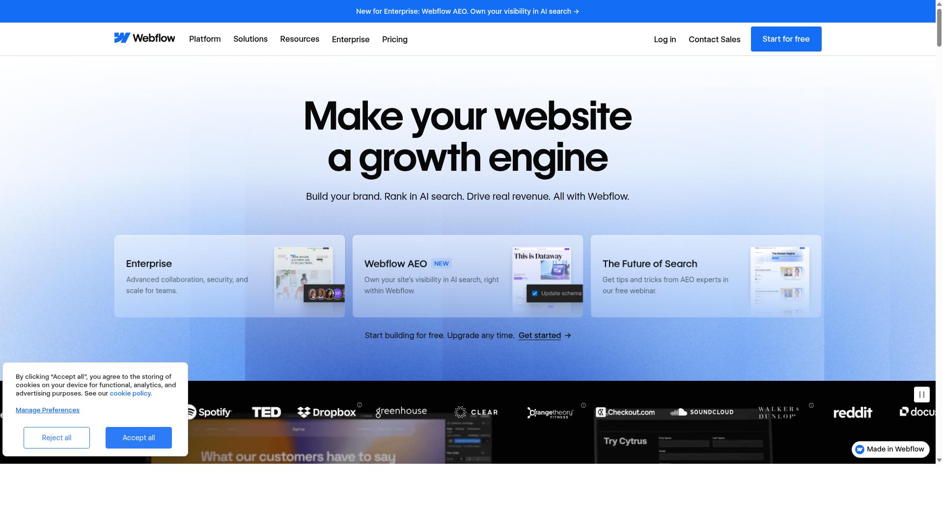 Webflow website