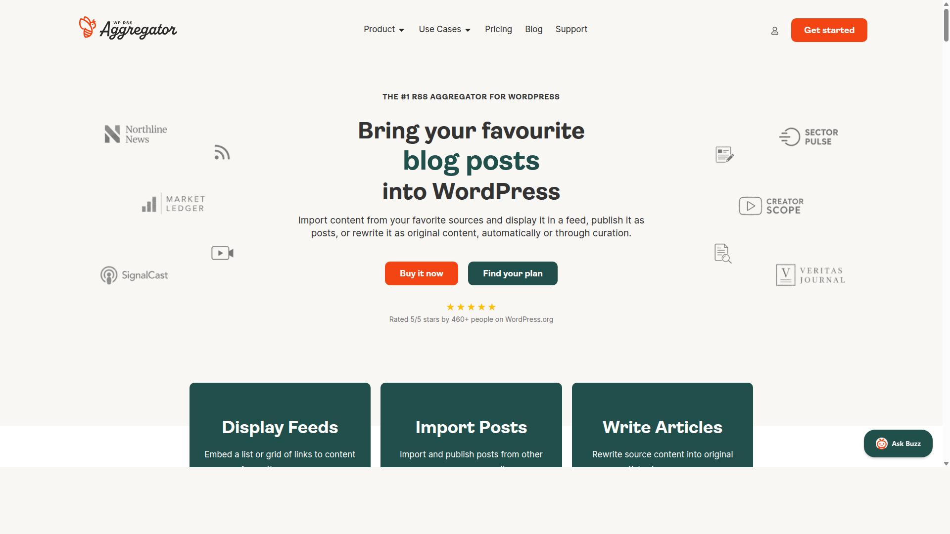 WP RSS Aggregator website