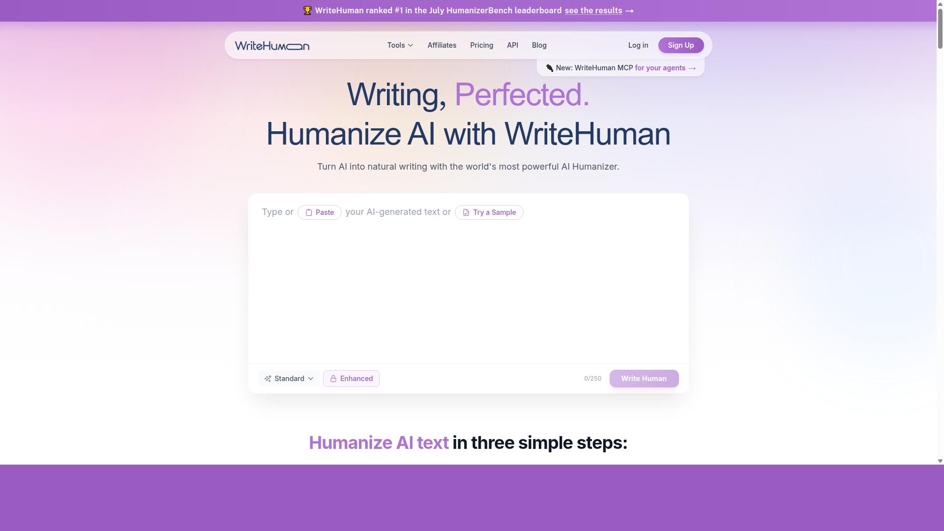 WriteHuman website