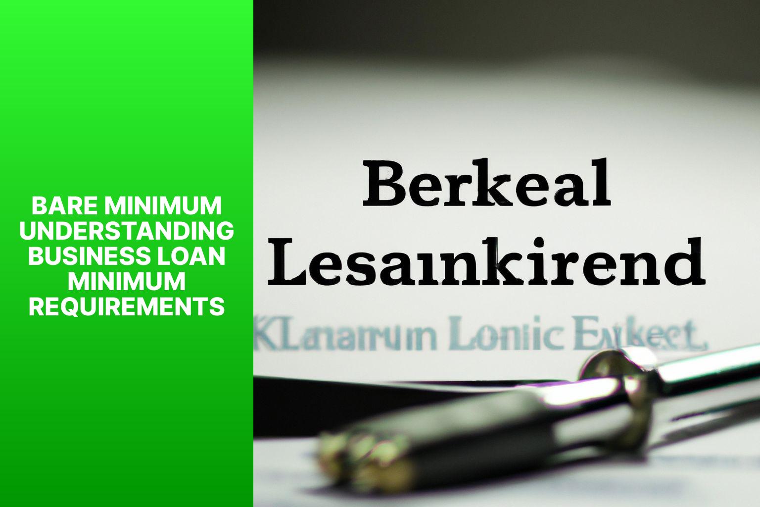 Bare Minimum Understanding Business Loan Minimum Requirements