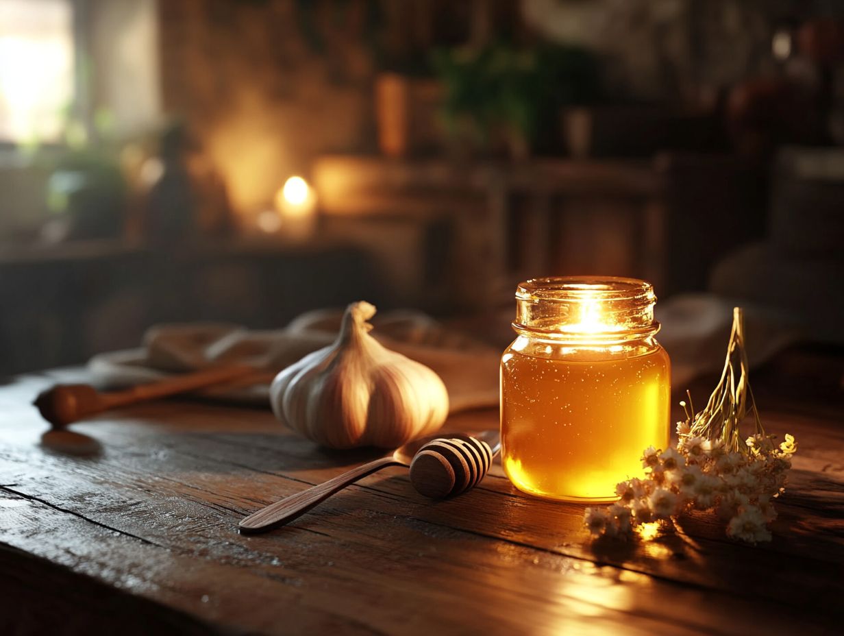 What are the benefits of consuming honey and garlic before bed?