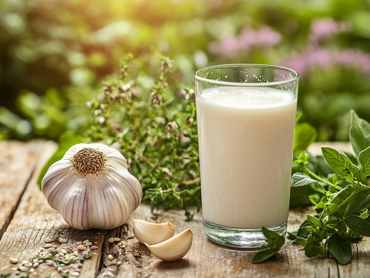 What are the benefits of consuming milk and garlic together?