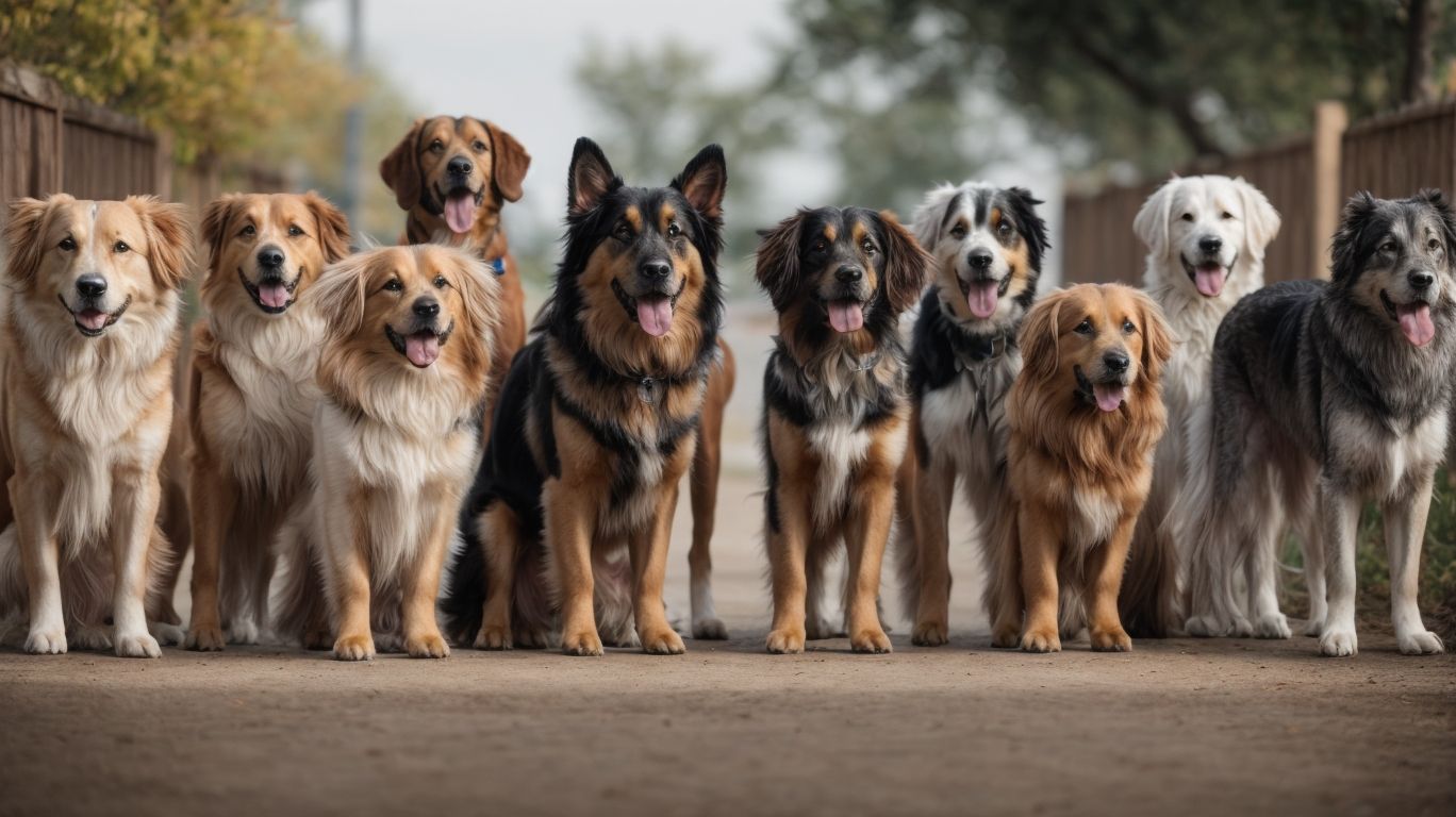 Dogs waiting for their dog breed identification test
