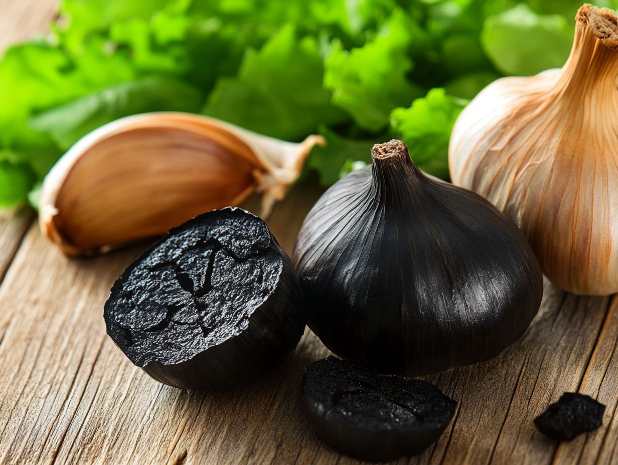 How does black garlic compare to regular garlic in terms of blood pressure benefits?