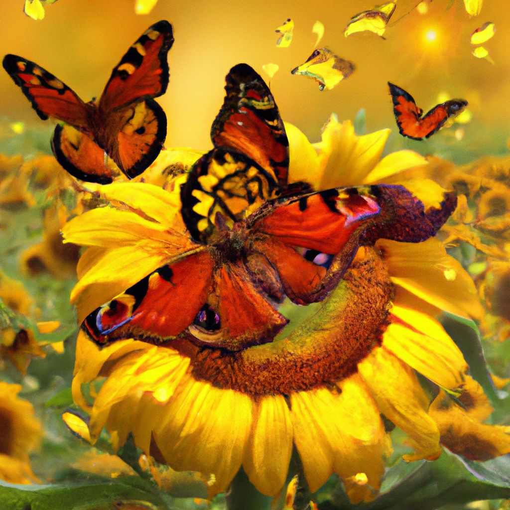 Butterflies and Sunflowers