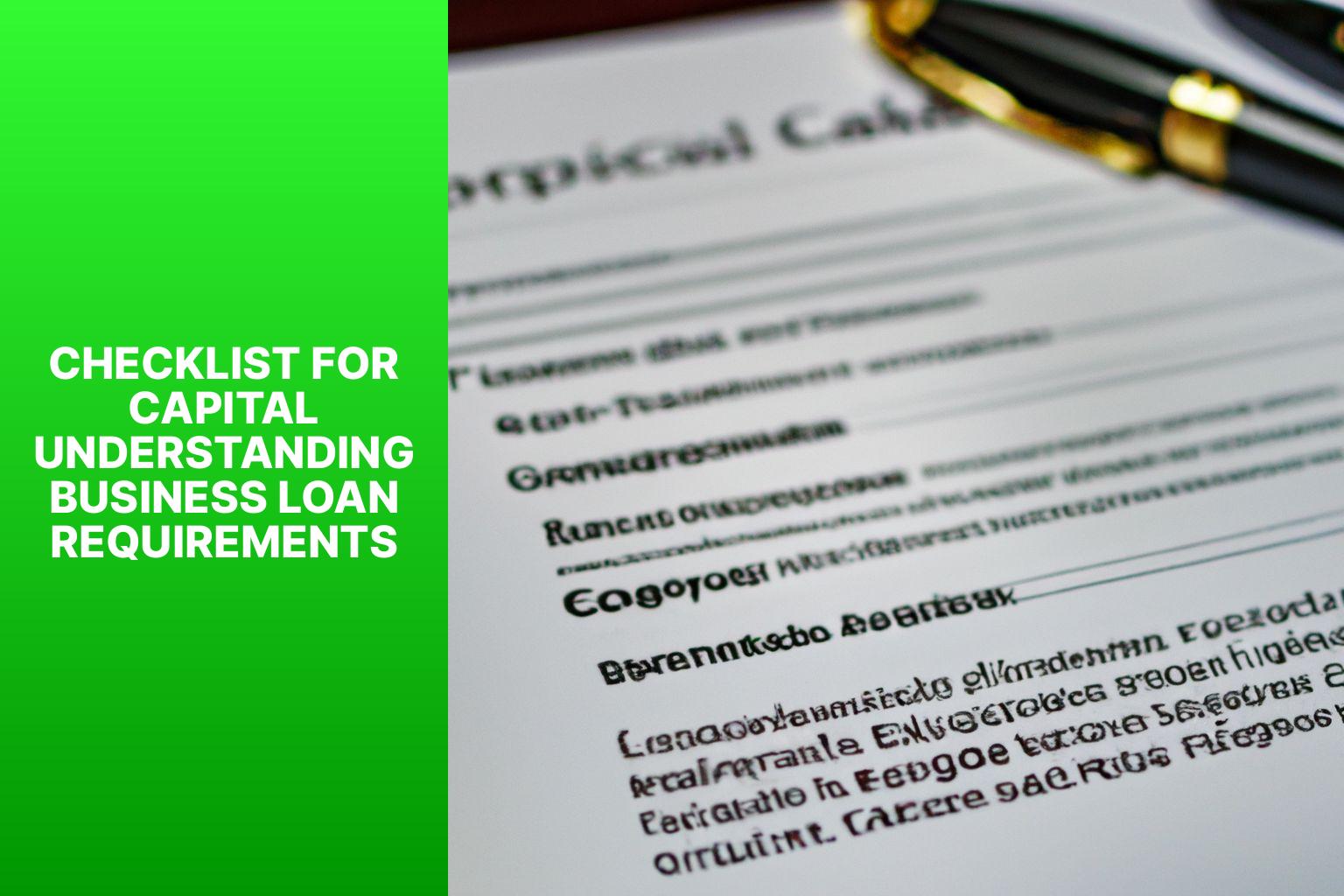 Checklist for Capital Understanding Business Loan Requirements