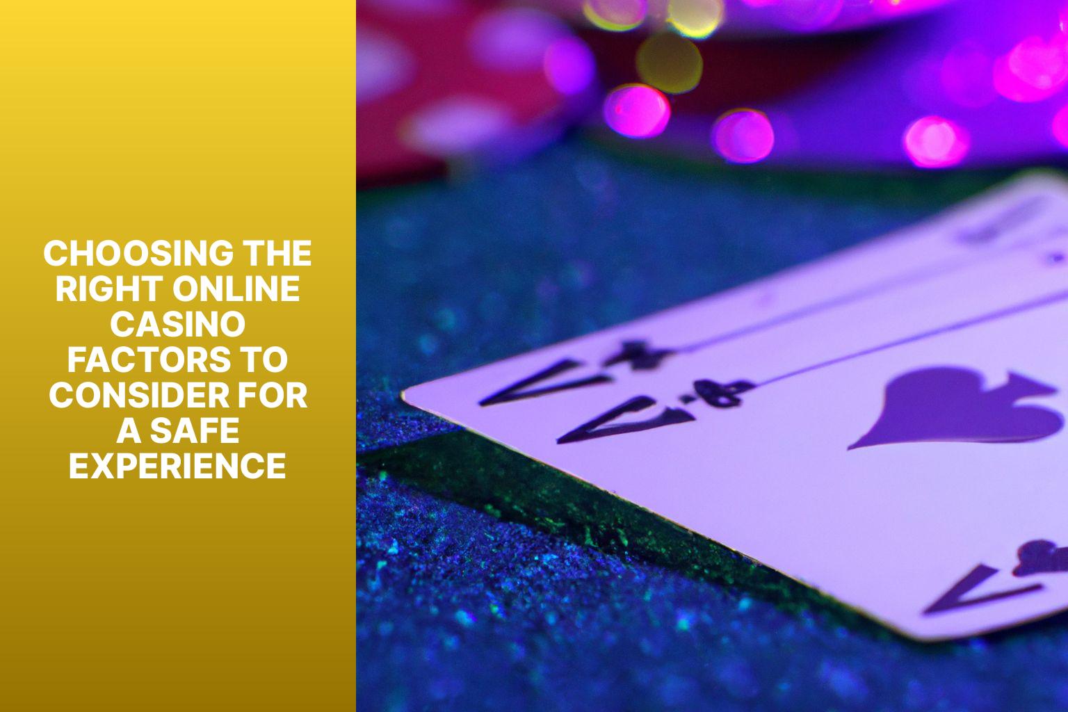 Choosing the Right Online Casino Factors to Consider for a Safe Experience