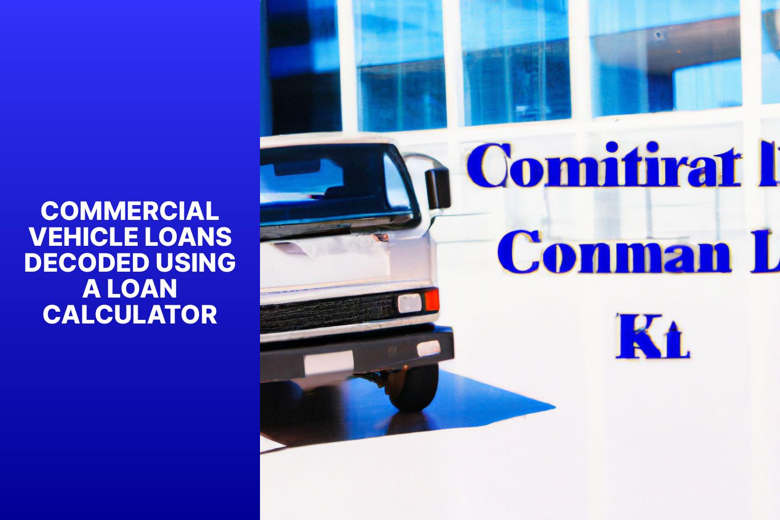Commercial Vehicle Loans Decoded Using a Loan Calculator