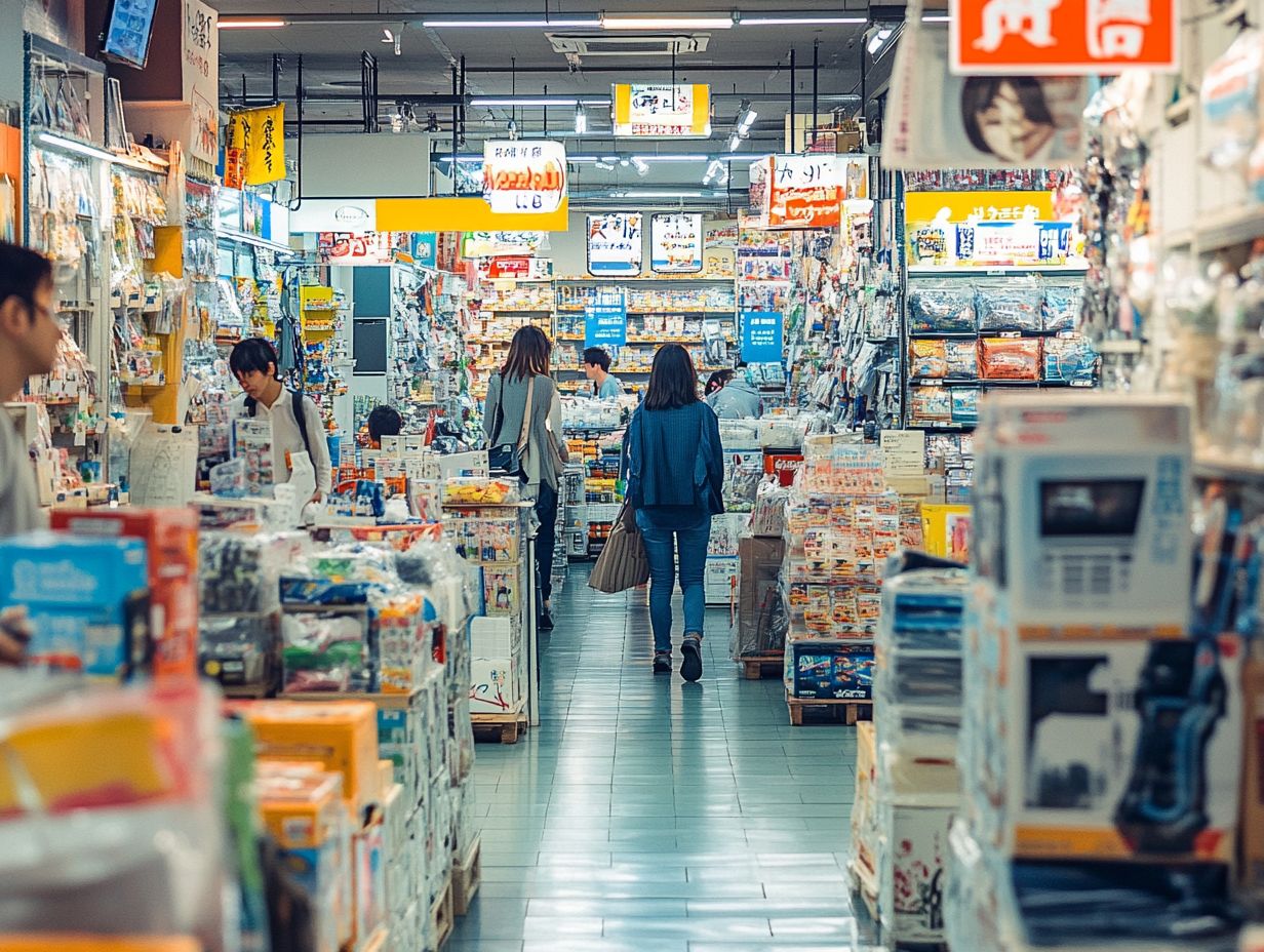 A view inside an Amazon Bin Store showcasing various liquidation items.