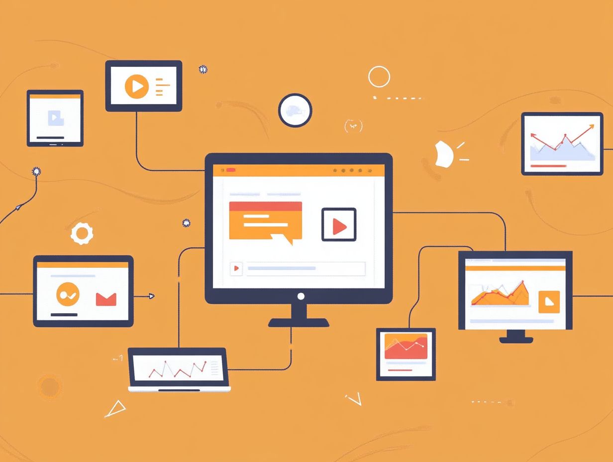 Visual representation of different types of content for driving traffic