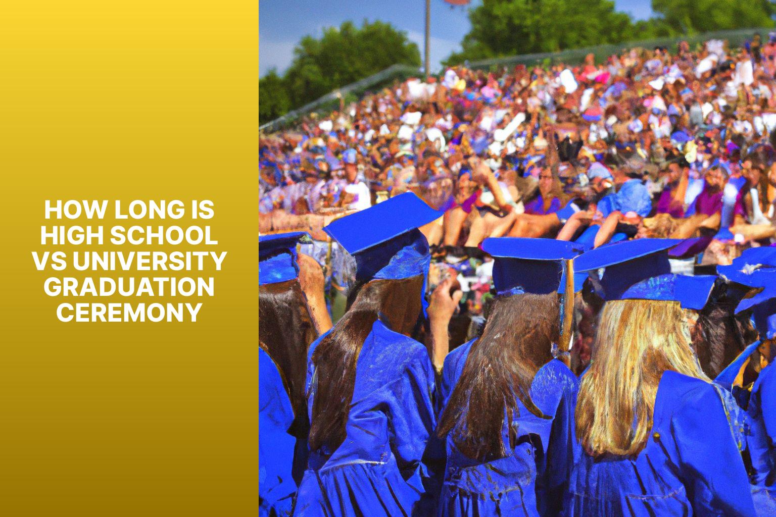 How long is high school vs university graduation ceremony
