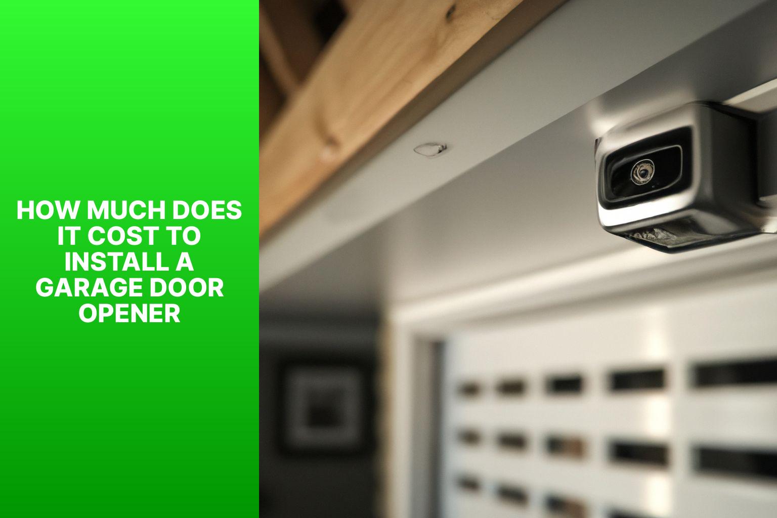 How Much Does It Cost to Install a Garage Door Opener