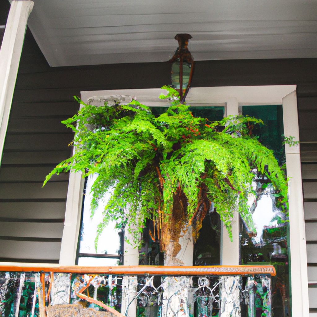 how to hang ferns on front porch