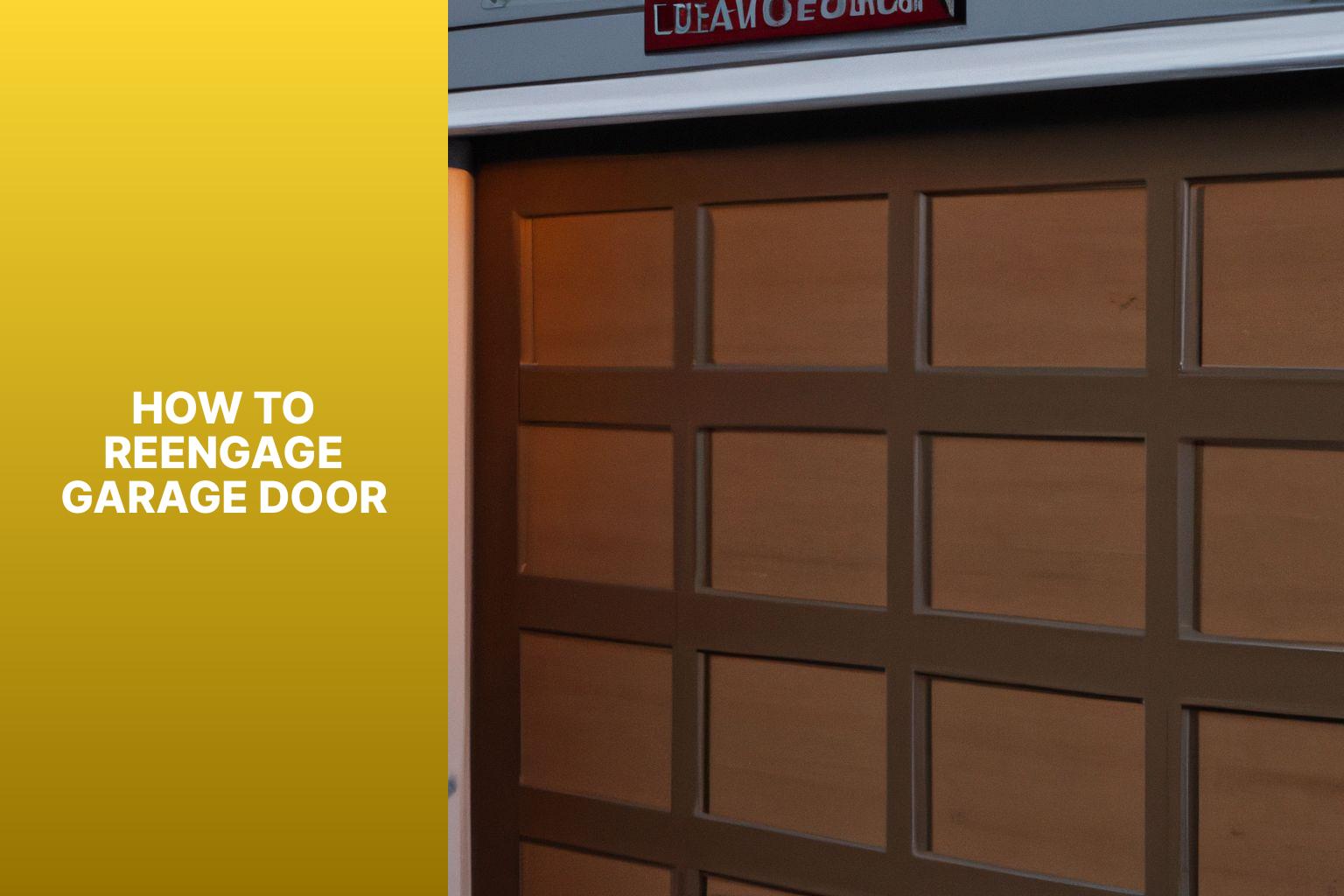 How to Reengage Garage Door