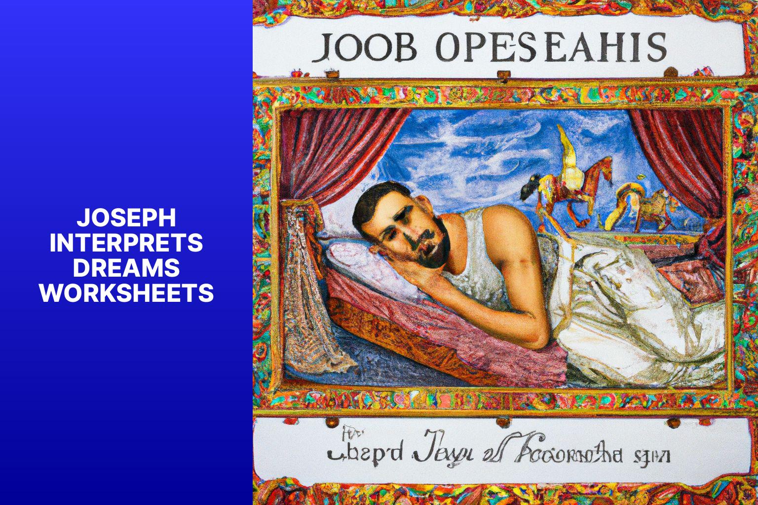joseph interprets dreams worksheets