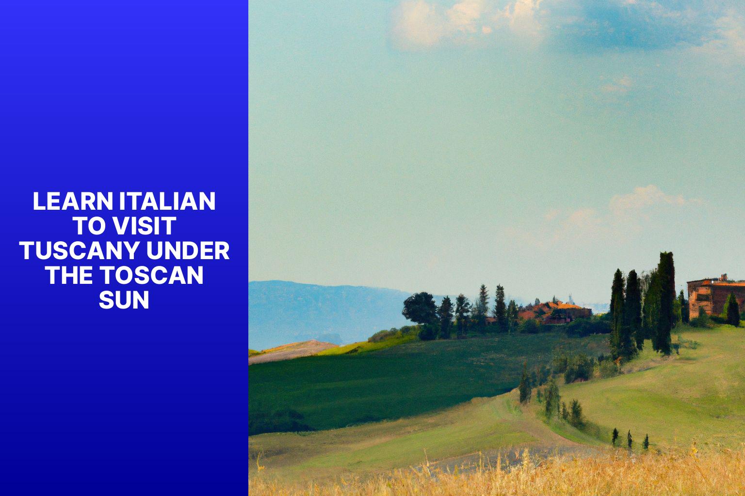 Learn italian to visit tuscany Under the Toscan sun