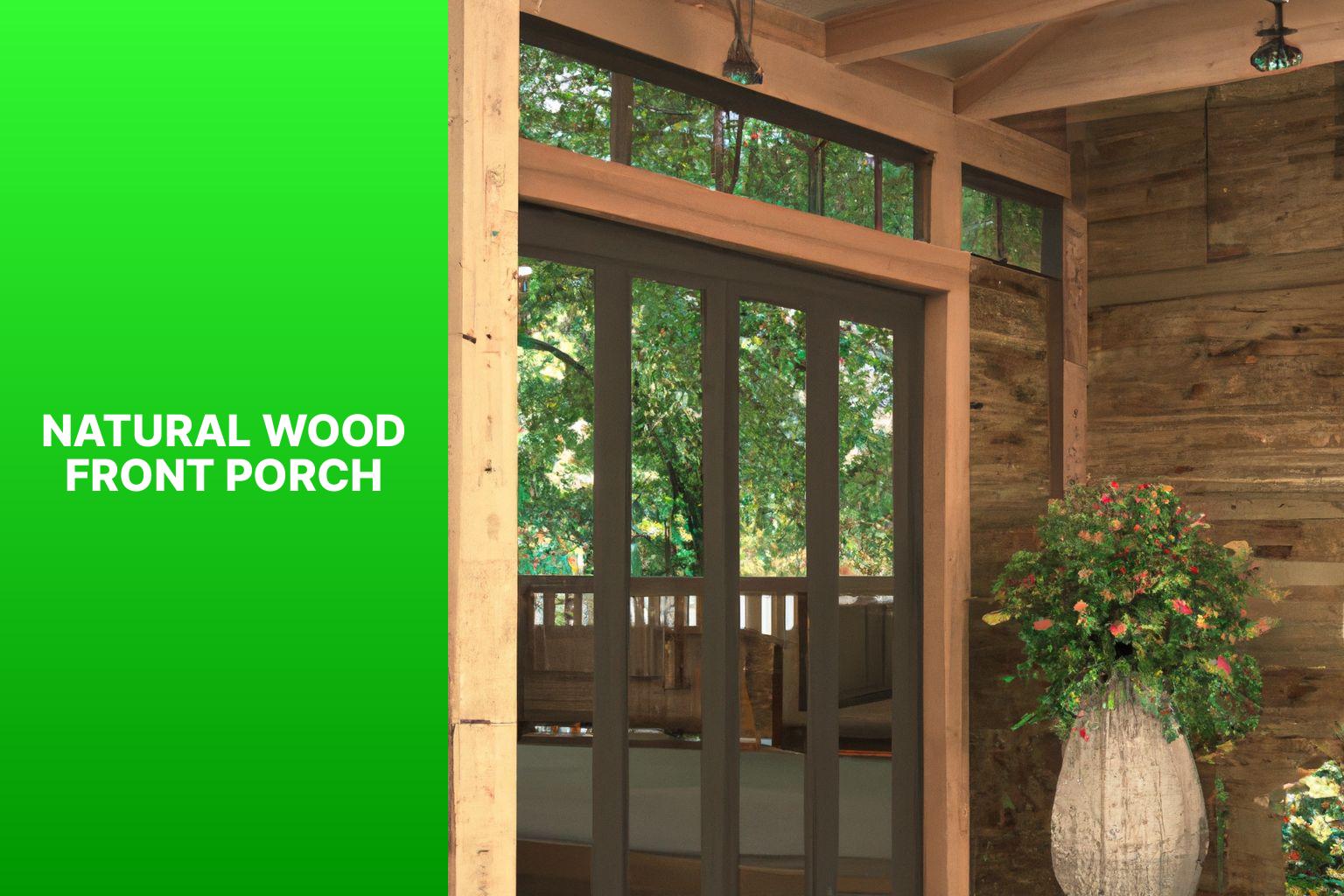 natural wood front porch