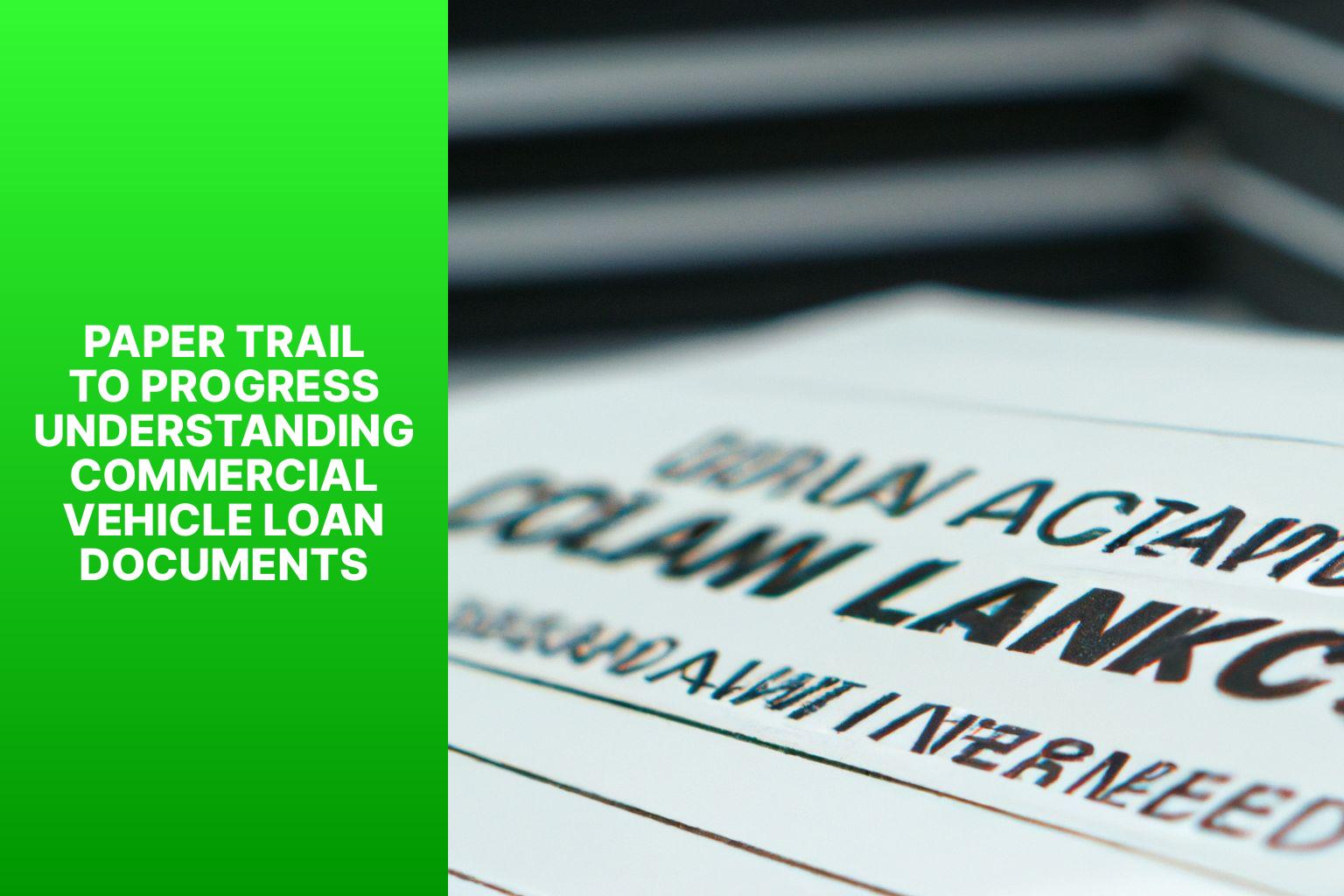 Paper Trail to Progress Understanding Commercial Vehicle Loan Documents