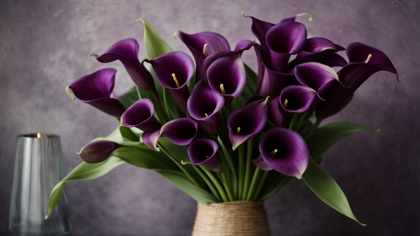 purple calla lily bouquet