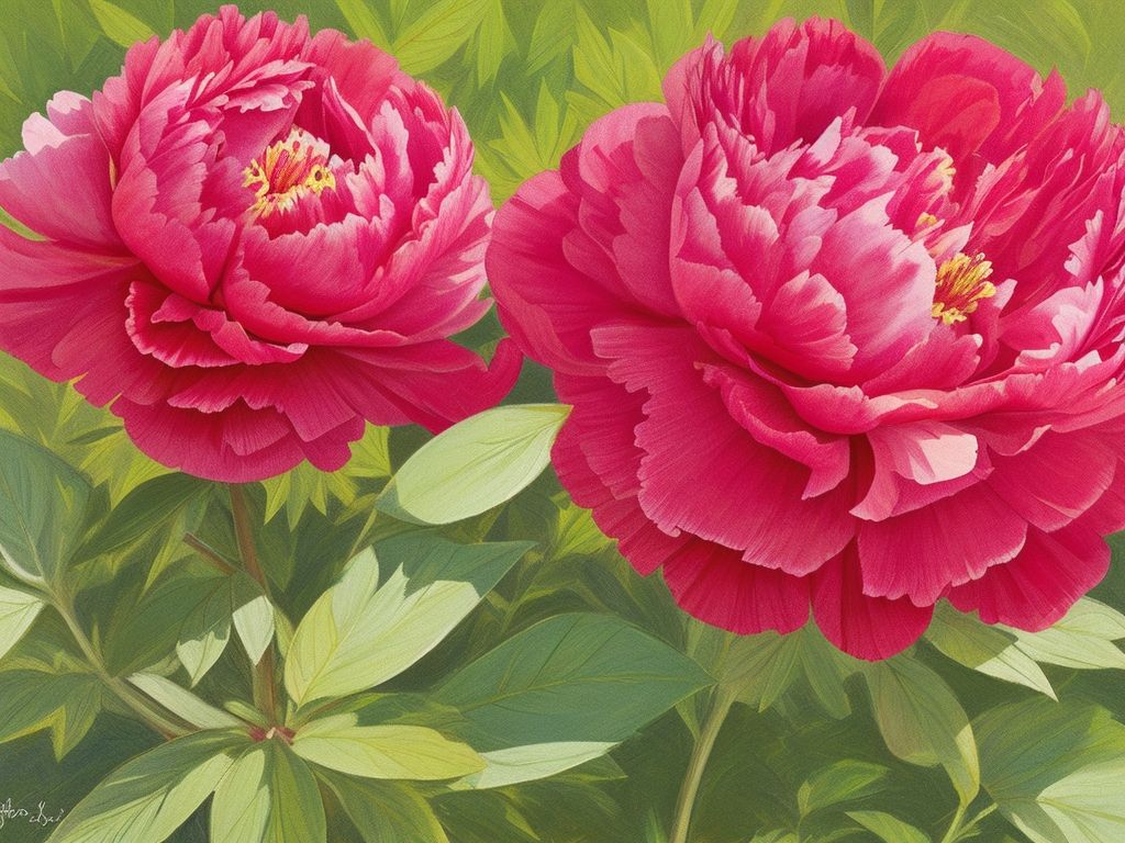 Red peonies