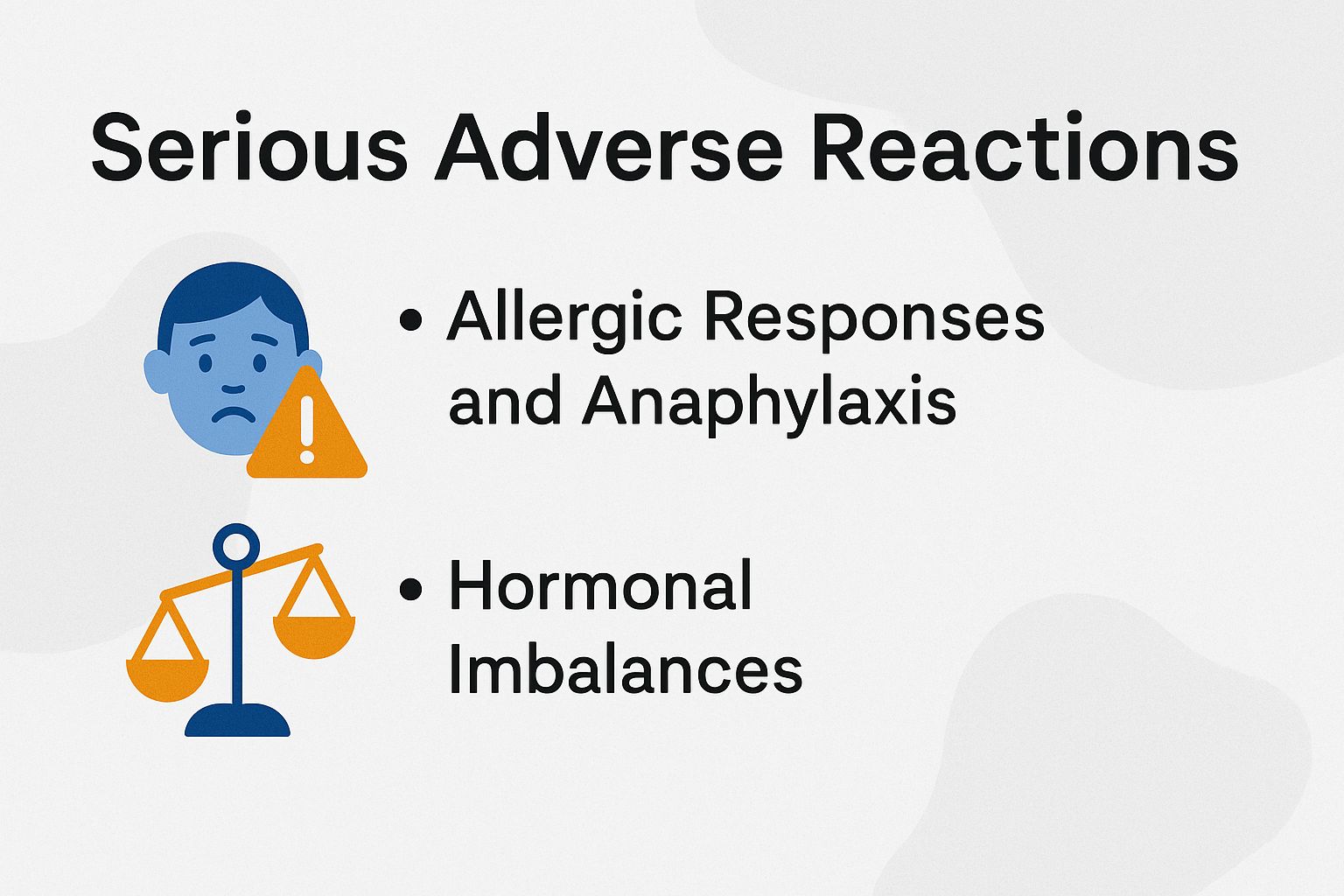 Image showing risks of serious peptide reactions for quick awareness.