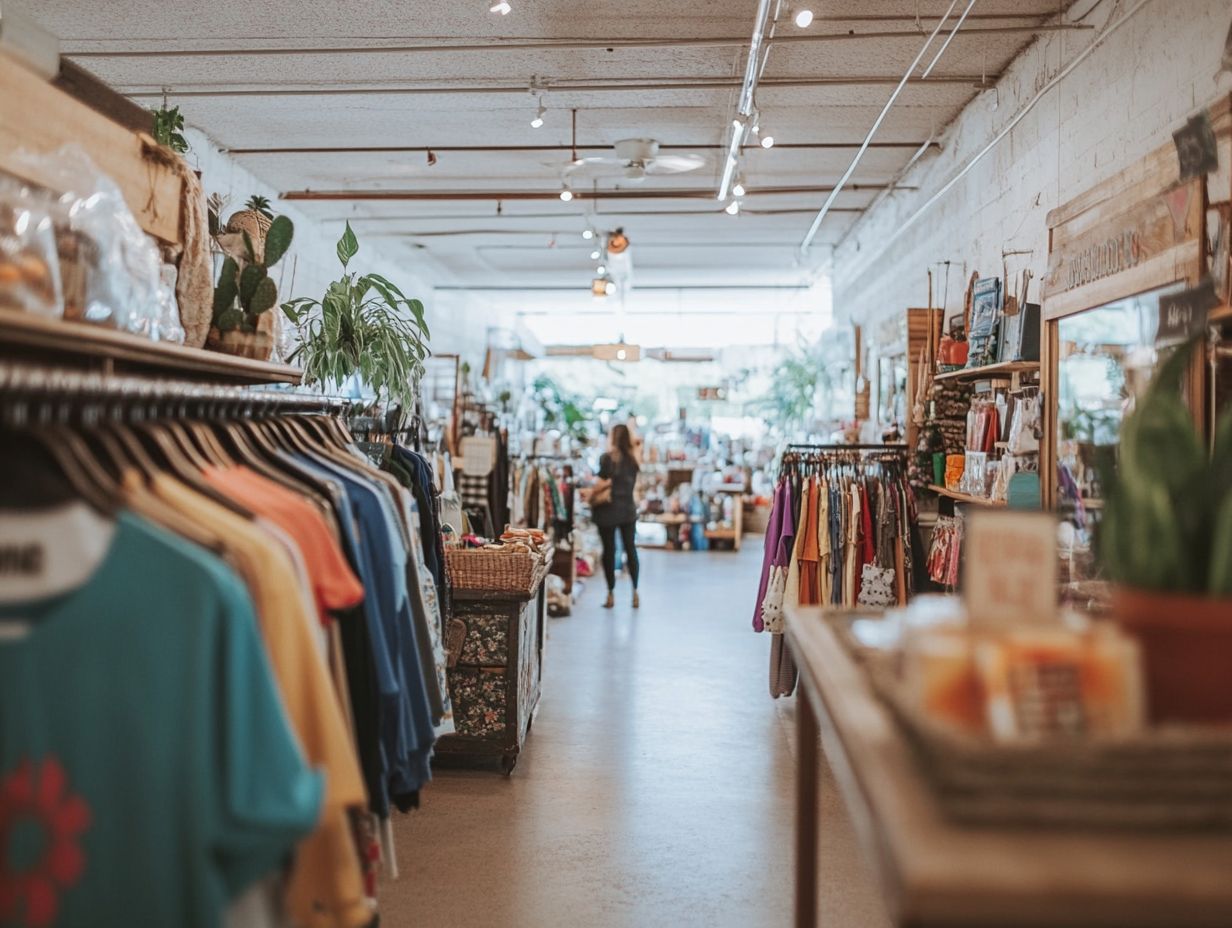 A display of unique and vintage items at The Bin Store.