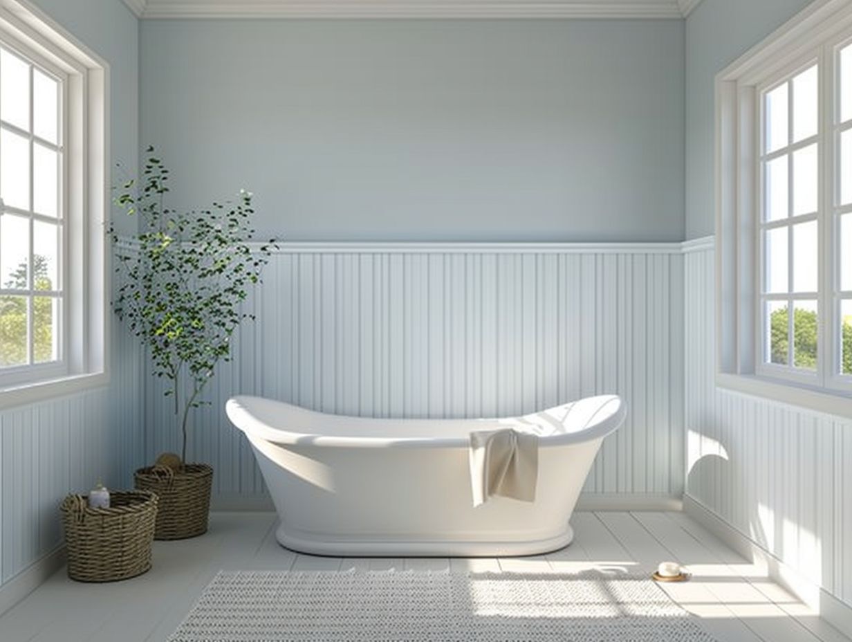 Bathroom Beadboard Wainscoting + Paint Details, image size:1232x928